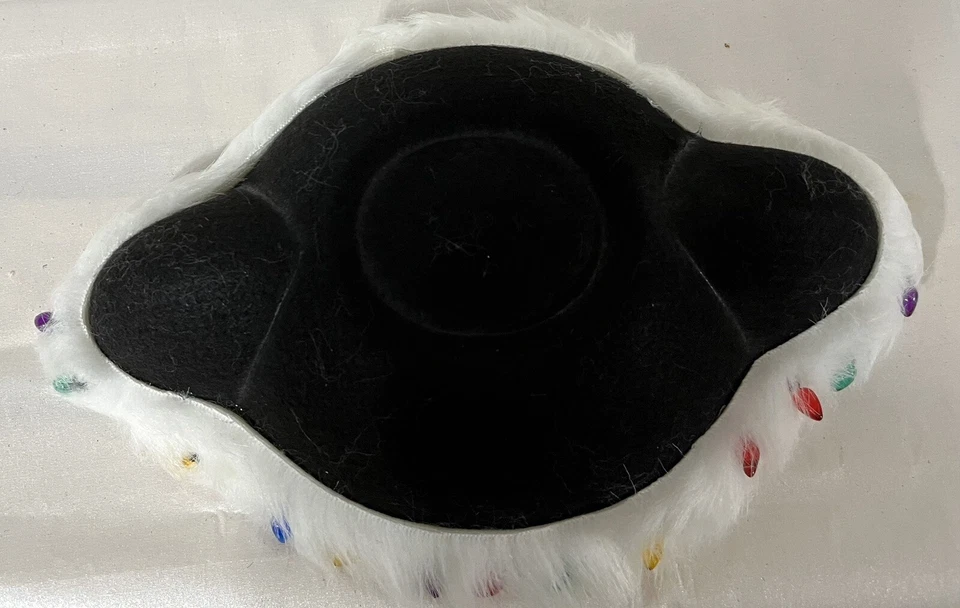 Christmas Mini Faux Lites Matador Bull Fighter Costume Hat- faux White Fur- New - Image 3 of 4