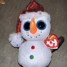 Ty Beanie Boos - FLURRY the Holiday Snowman (6 Inch) NEW - with TAG