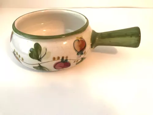 Dish Handled Soup Serving Bowl Hand painted Made in Portugal