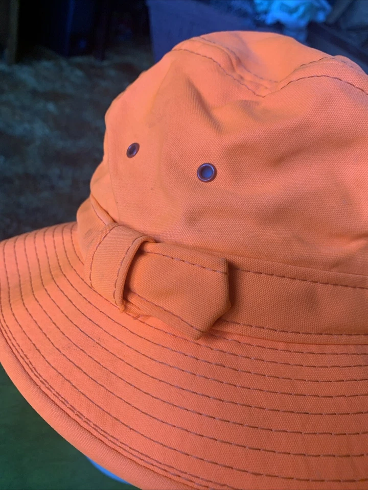 Vintage Safari Floppy Blaze Orange Hunting Hat - Size Medium Fits 7 1/8 & Down - Image 2 of 4