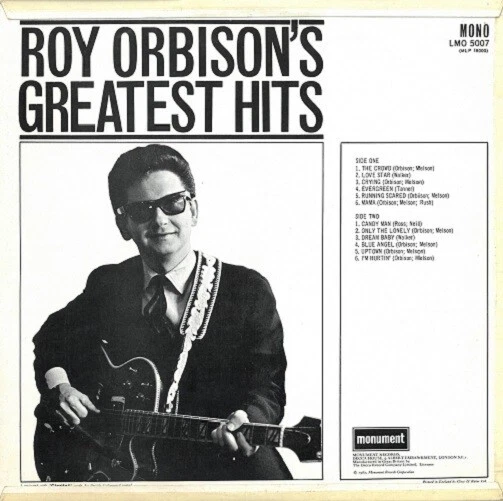 ROY ORBISON Greatest Hits Vinyl Record Album LP Monument 1967 Mono 1st Rock Pop - Image 4 of 4