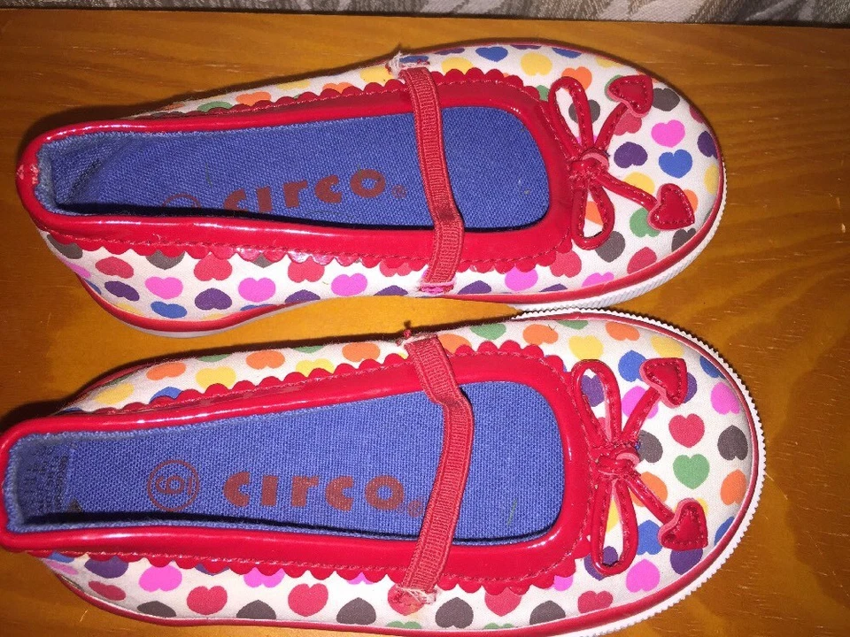 CIRCO Polka Dot RAINBOW HEARTS Ballet Flats Mary Janes Girls Toddlers Shoes Sz 6 - Image 4 of 4