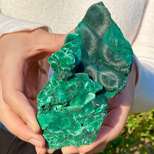 1.1LB Natural Cat's Eye Malachite Stone - Unique Optical Effect Specimen - Picture 6 of 13