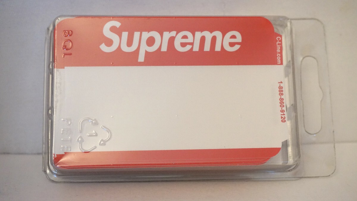 supreme name badge stickers ステッカー 小物 Supreme Name Badge Stickers (pack of 100) Red Fw20 for sale online