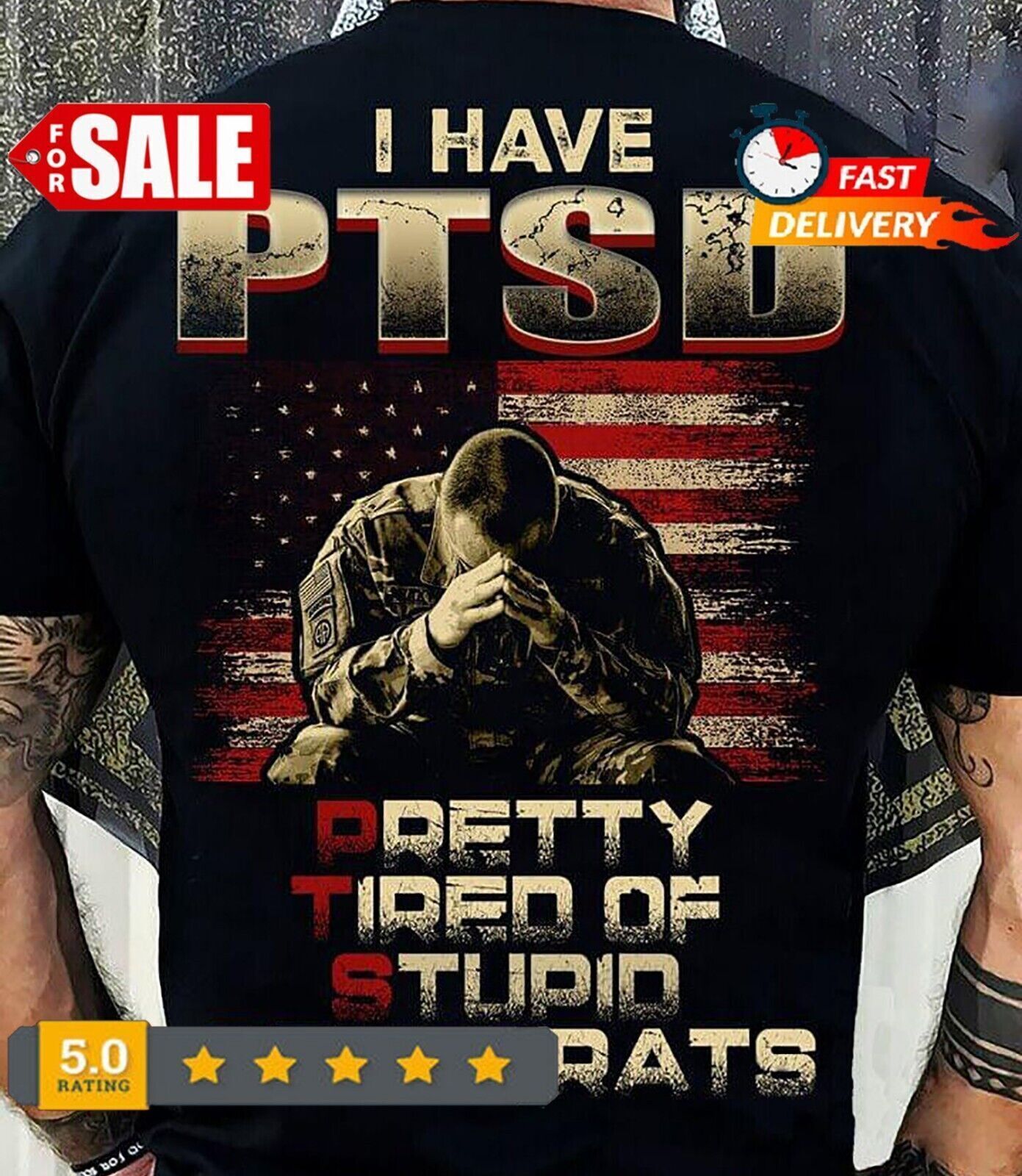 I Have PTSD Pretty Tired Of Stupid Democrats USA Vote Trump T-Shirt