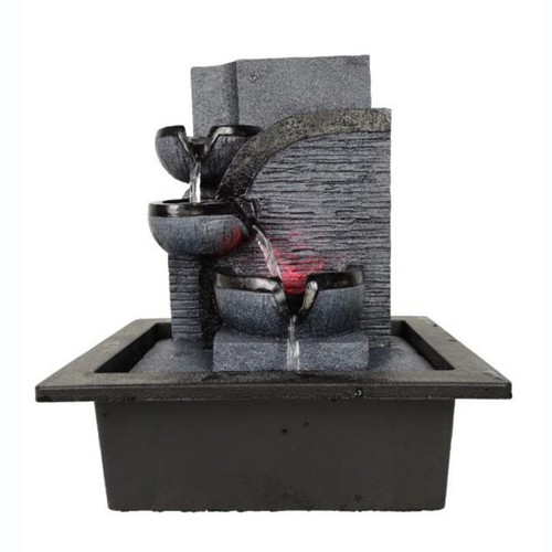 Zimmerbrunnen Tischbrunnen mit LED Beleuchtung Garten Wasserbrunnen Ornamente - Bild 8 von 16