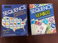 2 Game LOT Sequence Num6ers Numbers & States Capitals, Jax Educational COMPLETE