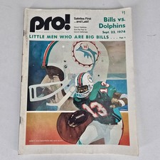 1974 Pro Magazine Bills vs Dolphins Sept 22 NFL Football Program Collectible