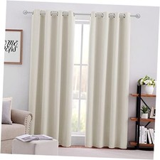 Cream Blackout Curtains for Bedroom 52 X 96 Inch 52"W x 96"L Pack of 2 Beige