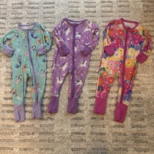 Little Sleepies 3-6 Months Convertible Footie to Footless PJ Bundle with Mitts