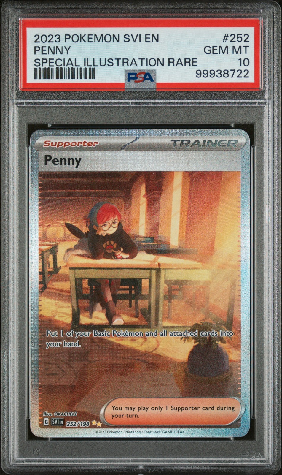 Penny 252/198 -- PSA 10 -- Pokemon SVI Scarlet Violet Base SIR