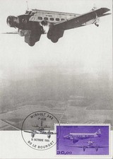 Carte 1er jour FDC Poste aérienne N°59 Trimoteur Wibault 283 - Le Bourget