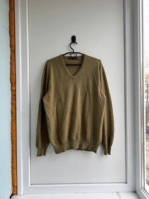 Loro Piana Kaschmir 100% Strick Pullover V-Ausschnitt Größe 50 Made in ITALY