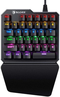 Sades TS-35 One Handed Backlit Mechanical Gaming Keyboard- NEW OPEN BOX