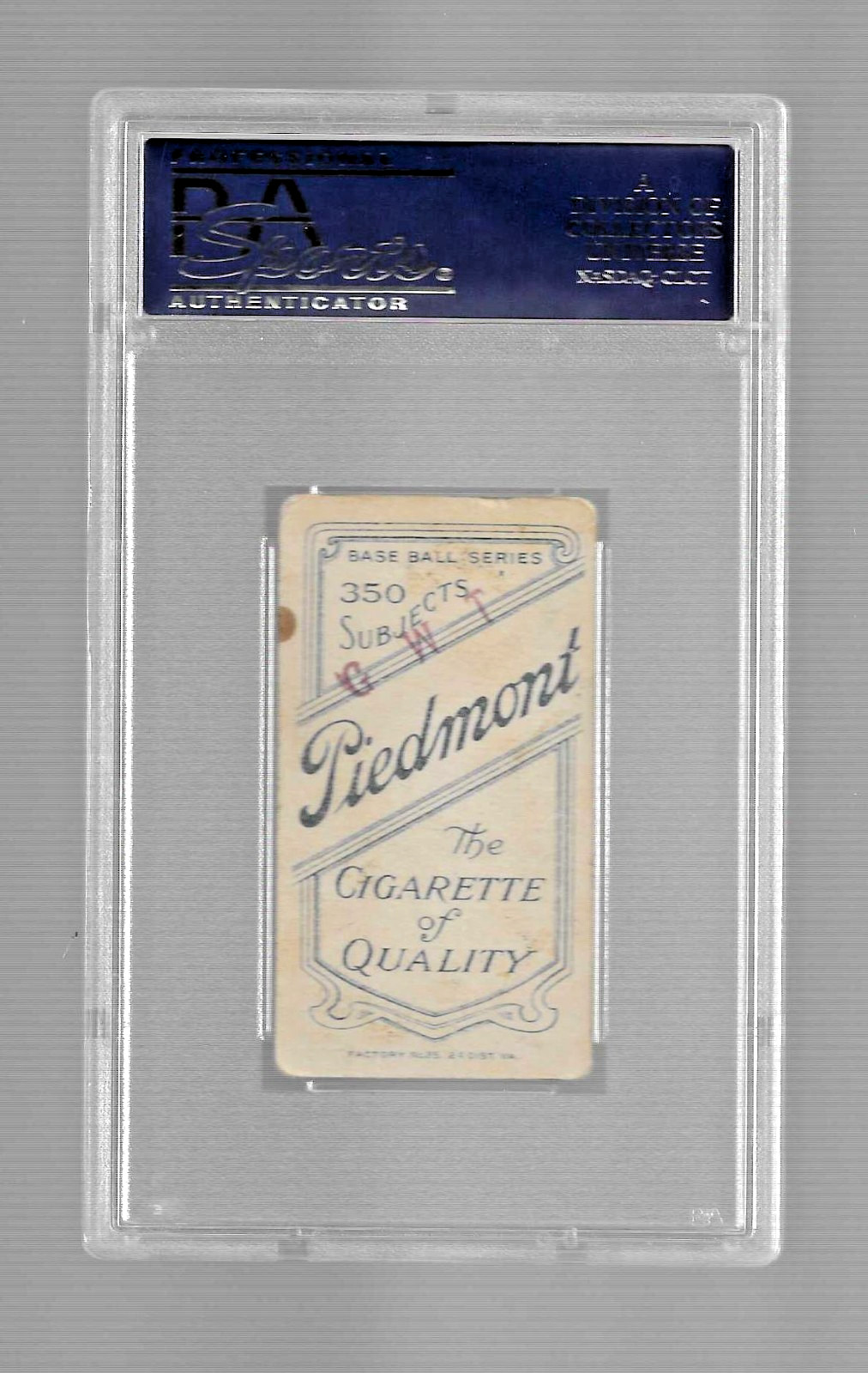 1909 T206 PIEDMONT 350 TOBACCO CARD BIRDIE CREE PSA 3 GWT BACK STAMP HIGHLANDERS view 4