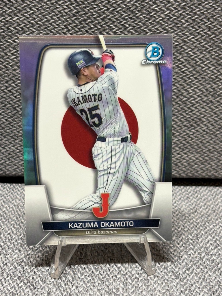 2023 Bowman Chrome Kazuma Okamoto WBC Flag Refractor /499 #WBC-54