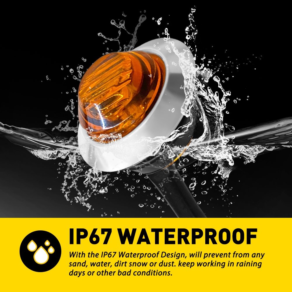 20X 3/4" Strobe+Steady Amber LED Marker Lights Warning Flash Lamp ATV UTV RV van thumbnail 5