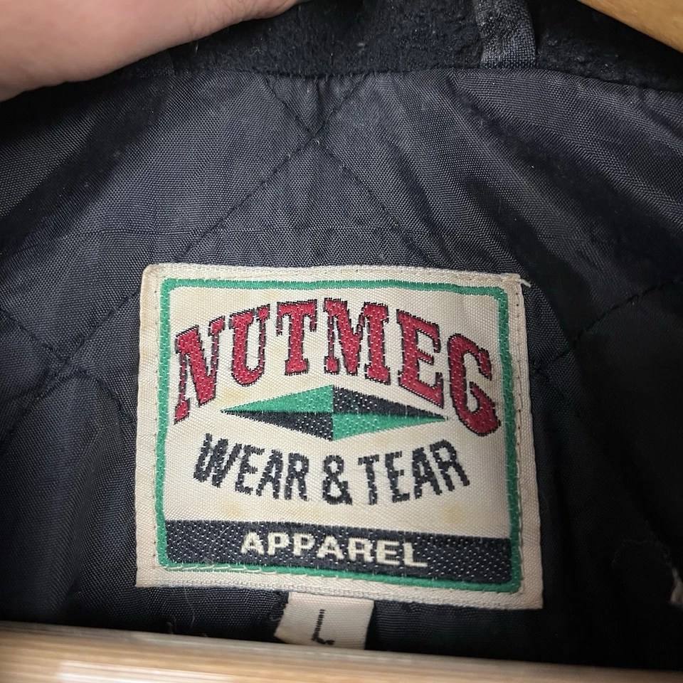 Chicago Bulls Jacket Vintage 90s NBA black Nutmeg Large Hooded  - Image 4 of 4