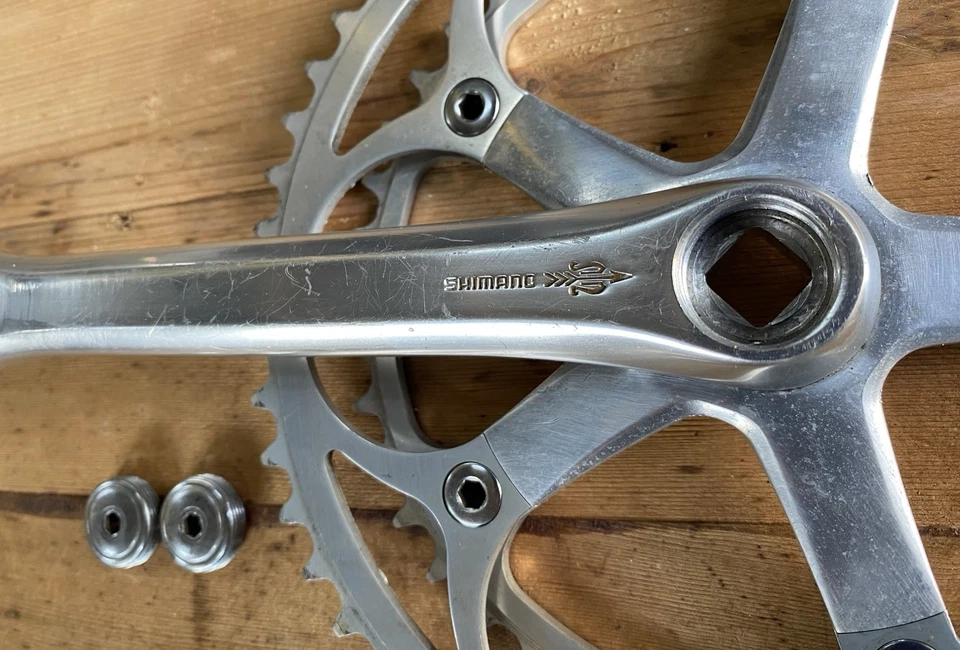 Vintage 1980’s Shimano 105 Golden Arrow Bicycle Chainset 52/42t Rings 170mm Arms - Image 3 of 4