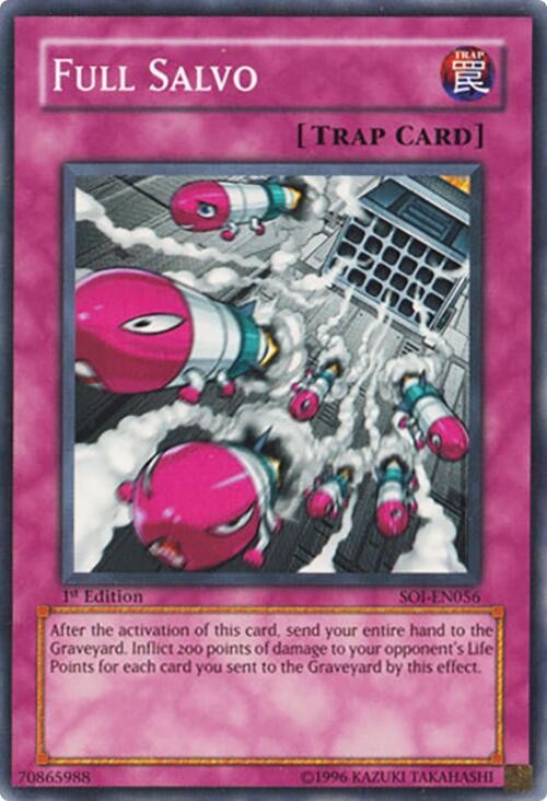 Full Salvo SOI-EN056 YuGiOh Shadow of Infinity trading card — raw and PSA graded price guide