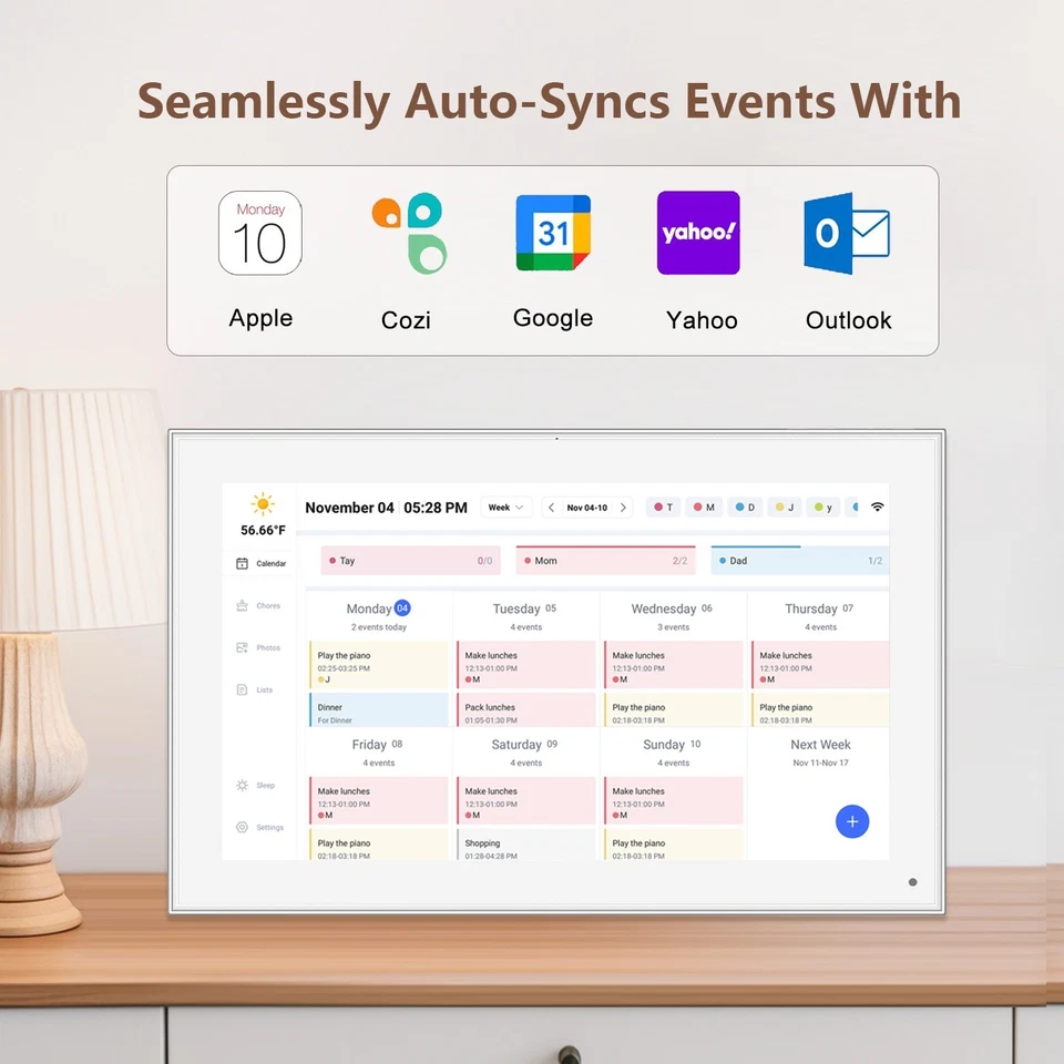 15 Inch WiFi Smart  Digital Calendar & Chore Chart IPS Touchscreen For Family - Image 2 of 4