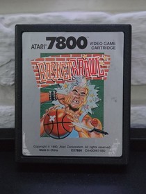 Atari 7800 BASKETBRAWL 1990 TESTED WORKING W/ Protection Sleeve 