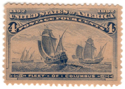 Vintage U.S. Postage 4 cents FLEET of COLUMBUS Stamp