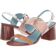 Frances Valentine Betty Patent Leather Heeled Sandal Size 9