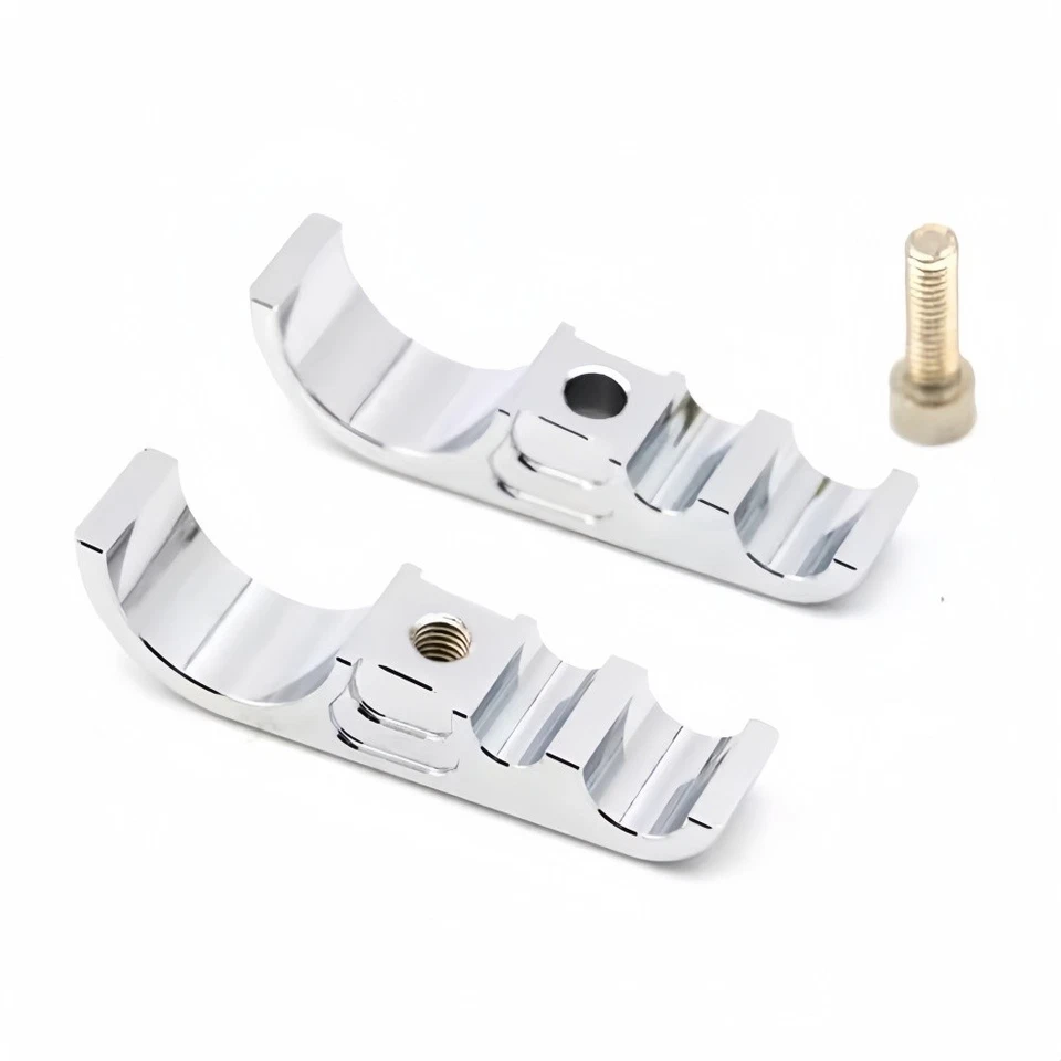 1" Aluminum Cable Clamp Chrome Plated for Motorcycle Wire Routing - Image 3 of 4