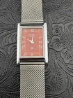 RED DIAL WITH SILVER CASE Vintage Seiko Slim Quartz Men’s Wrist Watch