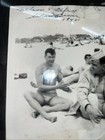 4 Photos 1942 Silver Beach Fun Friends Shirtless Hunk Leaning Left! From Album — photo 4