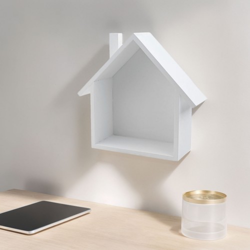 Aesthetic Pine Wood Shelf in Charming House Shape for Stylish Interiors - Picture 6 of 70