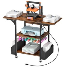 Foldable Heat Press Table with Charging Station, Movable Heat Transfer Stand ...