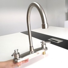 8'' Brushed Nickel / Black RV Kitchen Sink Faucet Brushed Nickel Single Handle