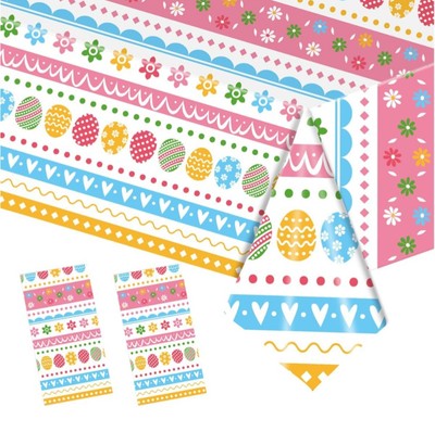 Easter Party Plastic Tablecloth 2 Pack Disposable Party Decoration Table New