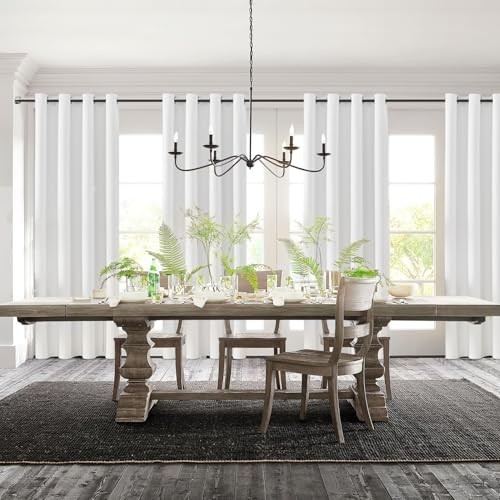  100% Blackout Solid Curtains 63 Inches Long 52"W x 63"L (Pack of 2) Pure White
