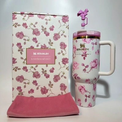 #ad #ad Stanley X Love Shack Fancy Quencher 40 oz Tumbler Cup Ribbon Rosa Pink Limited $47.99