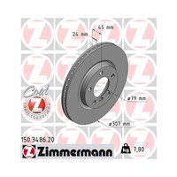 2X Zimmermann Bremsscheibe Coat Z Ø307Mm Vorne FüR Mini Paceman R60 Countryman