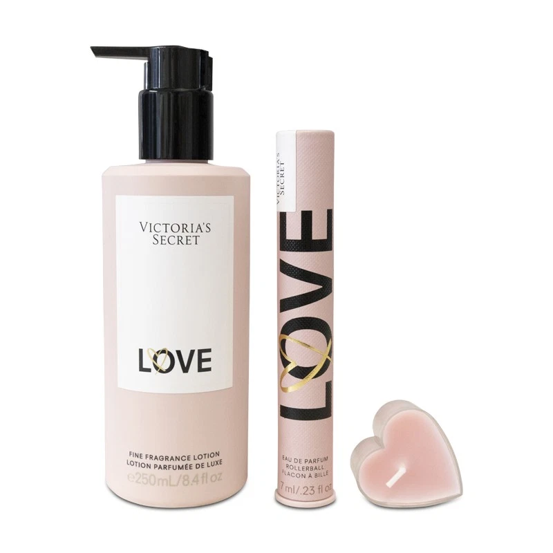 Victoria's Secret Love Fine Lotion & Parfum Rollerball & Kerze Geschenkset - Bild 2 von 2