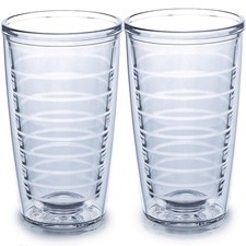 Insulated Drinking Glasses 16oz 2-pack - Great for Iced Coffee & Hot Drinks