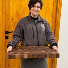 Solid Wood End Grain Walnut Cutting Board, Thick Charcuterie Chopping Block