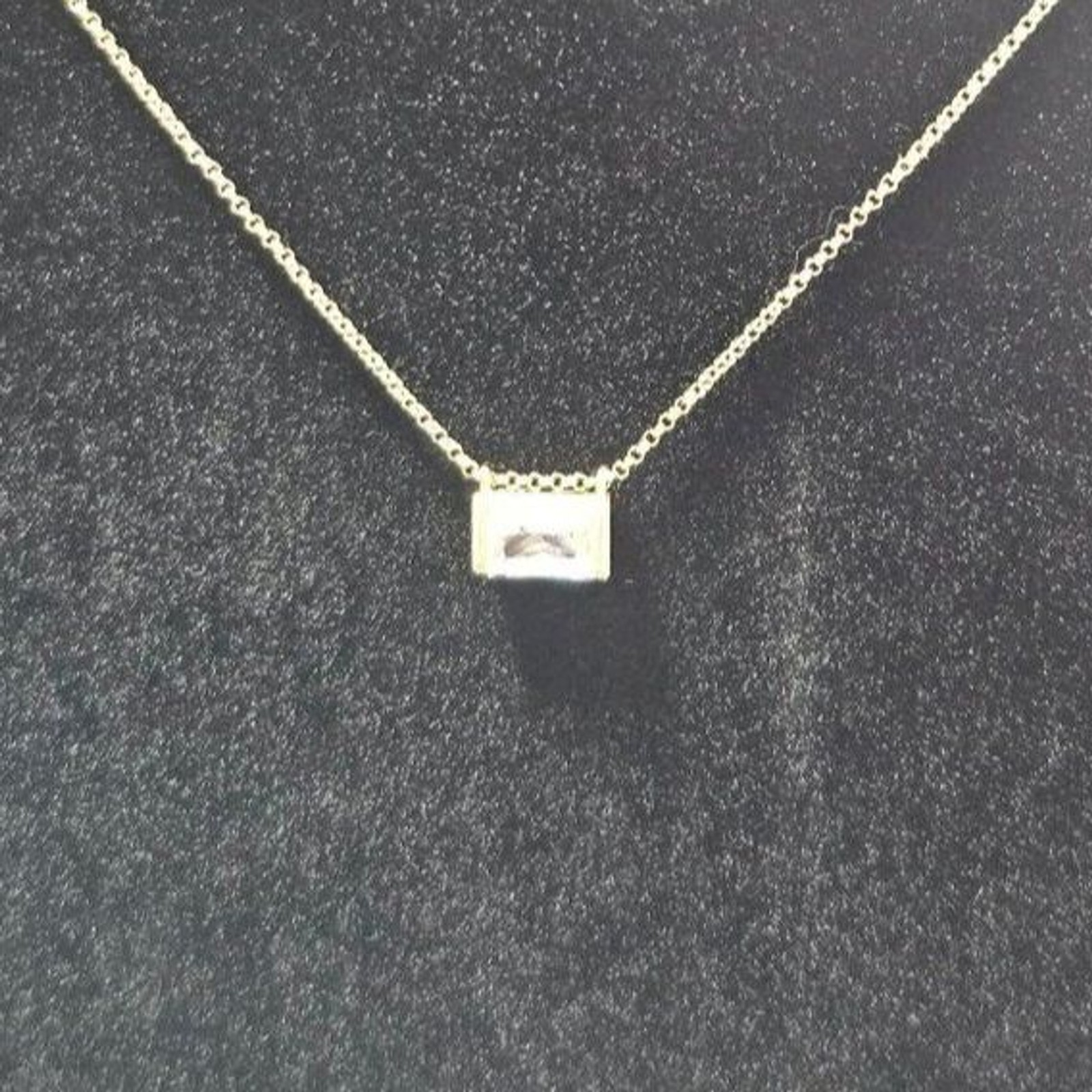 Gold tone clear rectangular rhinestone necklace 1… - image 4