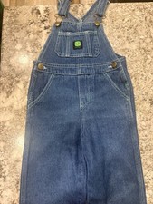 John Deere Denim Bib Overalls Boys Toddler Size 3T Carpenter Pockets Lil Farmer