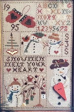 Homespun Elegance Counted Cross Stitch SNOWMEN MELT YOUR HEART Chart