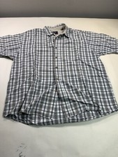 Wrangler Shirt Mens XL Brown Plaid Short Sleeve Pocket Button Up