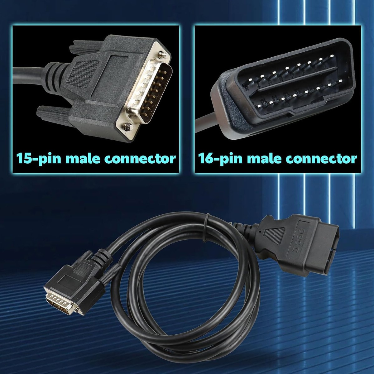 OBD 2 OBDII Cable Connector 5-FT For Cen-Tech Diagnostic Scanner