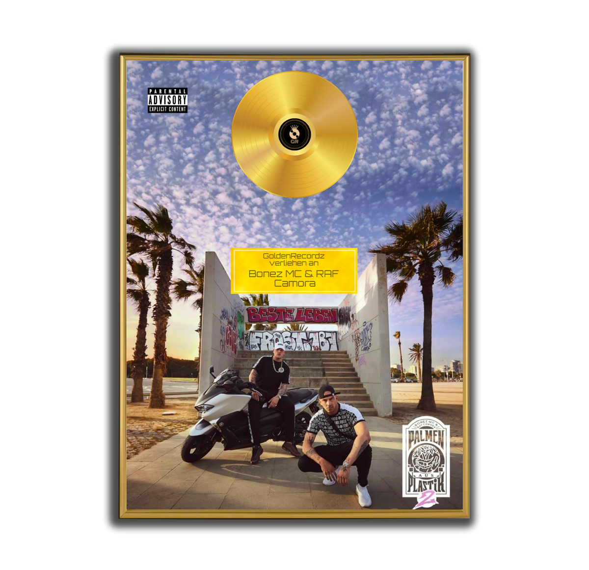 GOLDPLATTE BONEZ MC / RAF CAMORA PAP 2 Poster gerahmtes Poster