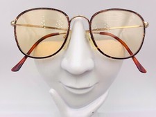 Vintage Girard Amber Gold Metal Oval Sunglasses Japan FRAMES ONLY