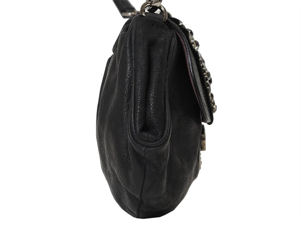 Prada Bijou 2Way Clutch Bag Black Women's Leather Antique Skipper Shoulder Bag - Image 4 of 4