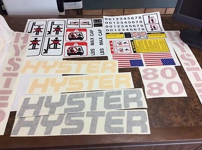 Hyster Forklift decal complete kit with safety decals. model S80